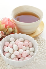 Japanese confectionery, pink and white candy