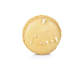 French colorful macarons isolated on white