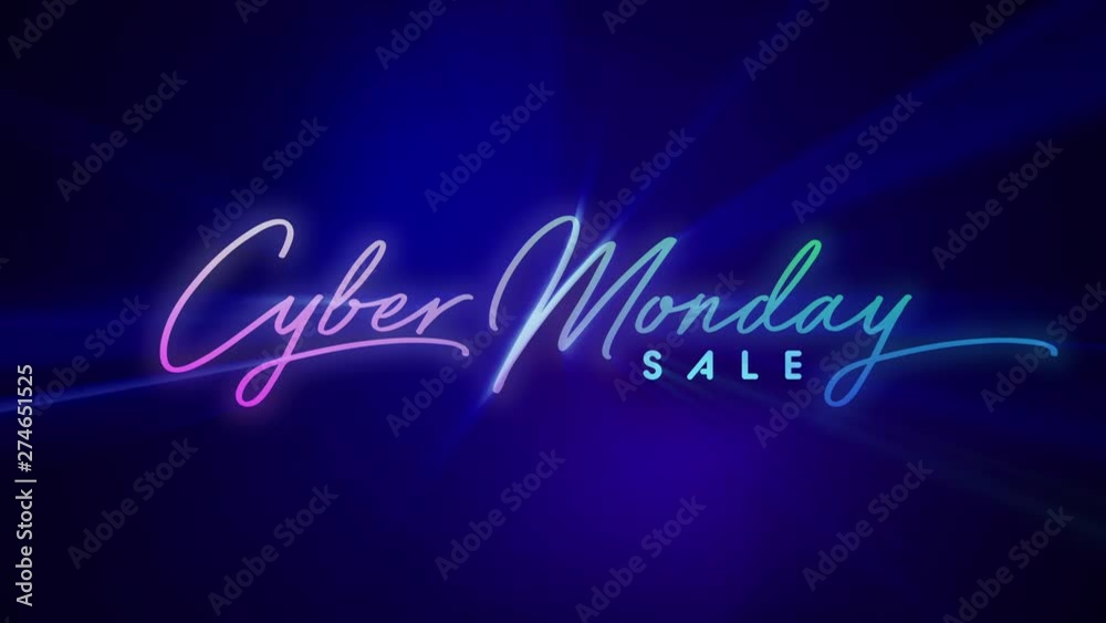 Canvas Prints cyber monday sale glowing text cyber monday. animated loop 4k background.