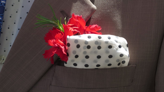 Smartly Dressed Man With Red Carnation