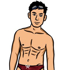 Fototapeta premium cartoon man on white background