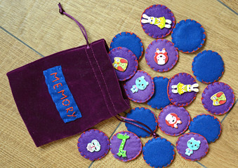 Memory game from felt for kids