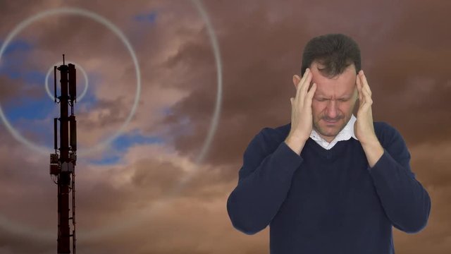 Sensitive man gets headache from the radiation of the mobile radio antenna