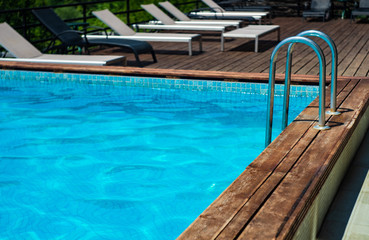 Outdoor pool in the tropical area