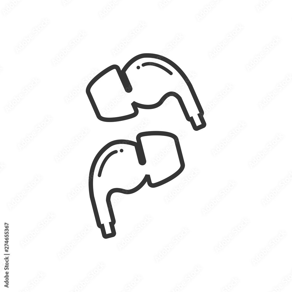 Poster wireless earphones icon template black color editable. wireless earphones symbol flat vector sign is
