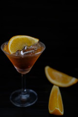 orange margarita cocktail on counter bar