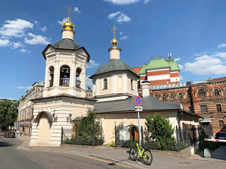 Russia. Moscow, the church of Sergius of Radonezhsky in Krapivniki in summer. Krapivensky lane, 4 building 2