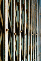 Old style steel door with rust