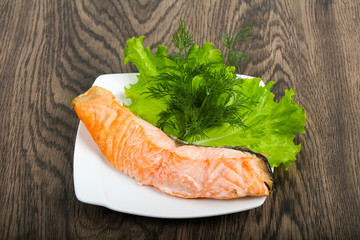 Steamed salmon