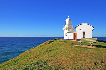 Fototapeta na wymiar Lighthouse at Flynn's beach. Port Macquarie. Australia.