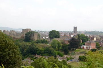 A view over Ludlow, a pretty market town in Shropshire, England