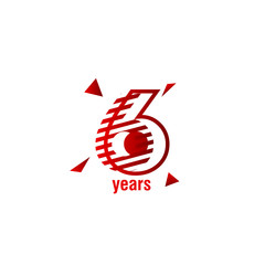6 years anniversary celebration vector template design illustration