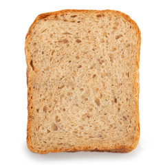 sliced bread isolated on white background top view
