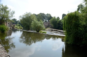The weir on the River Teme in Ludlow, England
