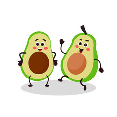 Cute kawaii avocado for icon or logo. Friends forever. Simple vector illustration  can be used for sticker, patch, phone case, poster, t-shirt, mug and other design
