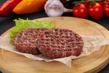 Raw burger cutlet