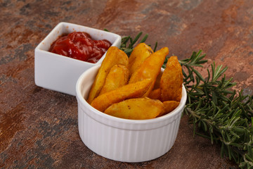 Fried potato slices