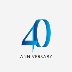 40 Year Anniversary Celebration Vector Template Design Illustration