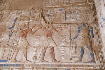 Hieroglyphics in Karnak Temple, Luxor, Egypt