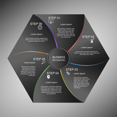 Business InfoGraphics, Geometry, Hexagon Design, Marketing presentation , section banner