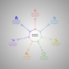 Business InfoGraphics, Geometry, Heptagon Design, Marketing presentation , section banner