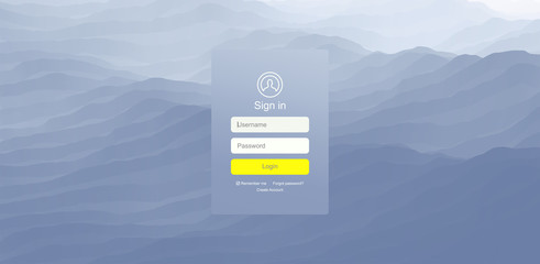 Login user interface. Modern screen design for mobile app and web design. Website element. Vector illustration.