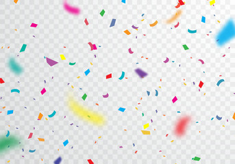  Confetti, bright colors, carnival and party can be separated from the transparent background - obrazy, fototapety, plakaty
