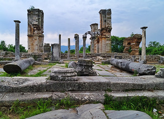 Basilica II ruins in the Ancient site of Filipoi