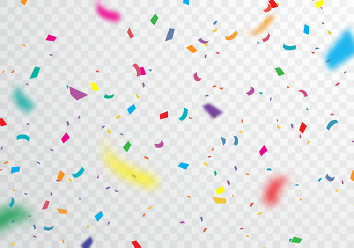  Confetti, bright colors, carnival and party can be separated from the transparent background