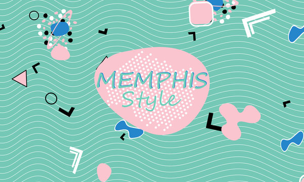 Memphis. 90s pattern. Geometric shapes