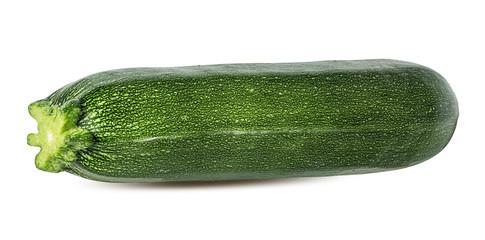 Fresh zucchini isolated on white background with clipping path
