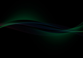 Abstract background waves. Black and green abstract background for business card or wallpaper