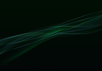 Abstract background waves. Black and green abstract background for business card or wallpaper