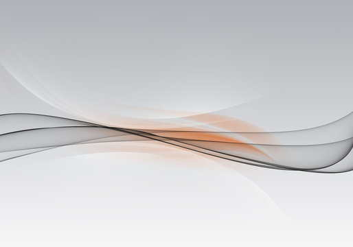 Fototapeta Abstract background waves. White, orange and grey abstract background for business card or wallpaper