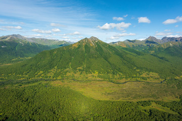 Fototapeta na wymiar Viewing the Earth from the air, aerial photography, aerial pictures, Kamchatka Peninsula, volcanic landscape, Russian National Park, World Natural Heritage, Wild Nature