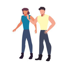 two men avatars on white background