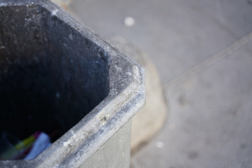 trash garbage in the city.