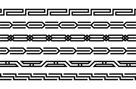 Borders in Eastern style. Borders silhouette. Design element. Vector illustration.