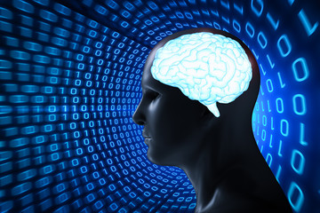 Human with shiny brain