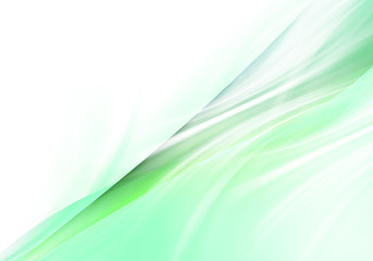 Abstract background waves. White, green and grey abstract background for business card or wallpaper