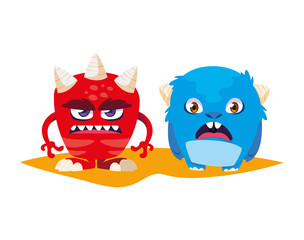 funny monsters comic characters colorful