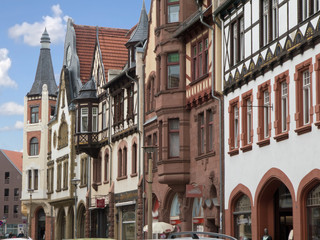historische Häuserfassaden in Quedlinburg, Harz