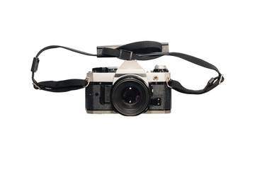 Isolated old vintage film camera  on white background