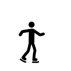 silhouette of man running on white background, skater