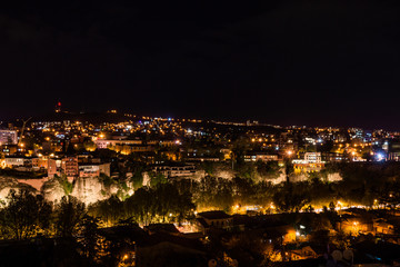 city panorama in tiflis at night
