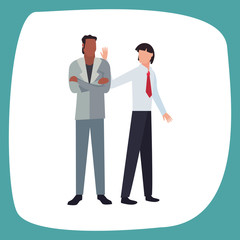 two men avatars on white background