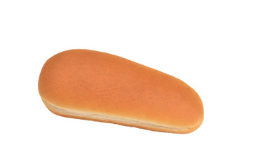 Hot dog bread isolated on white background.