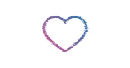 Heart icon, concept of love isolated on white, glitch effect