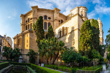Fototapeta na wymiar Malaga Cathedral in Andalusia, Costa del Sol tourist resort Spain