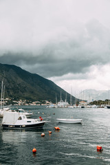 Fototapeta premium Montenegro attractions. Panorama of the Bay of Kotor and the old town.